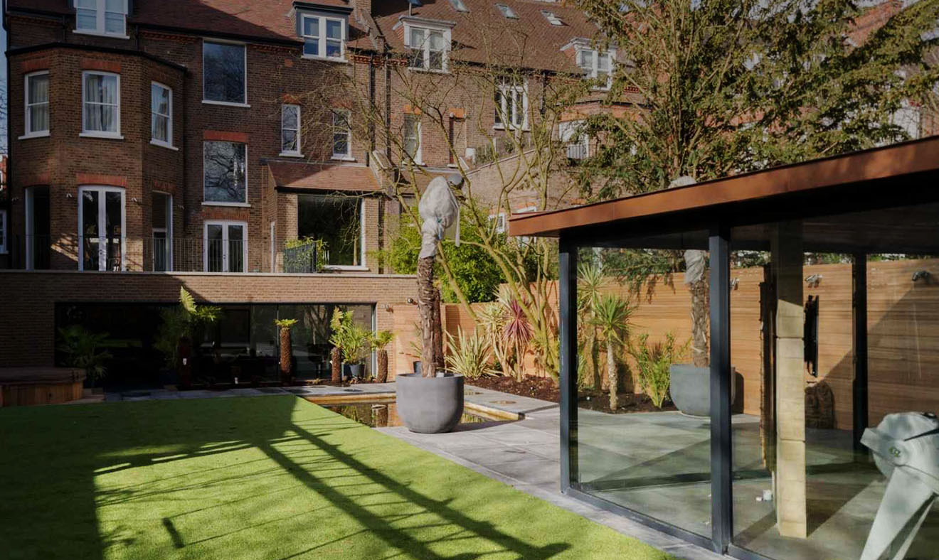Garden and contemporary studio at Maresfield Gardens, Hampstead